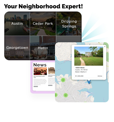 Image shows a real estate idx website displaying local communities.