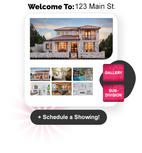Online home brochure landing page showcasing a home for sale with realtor contact form.