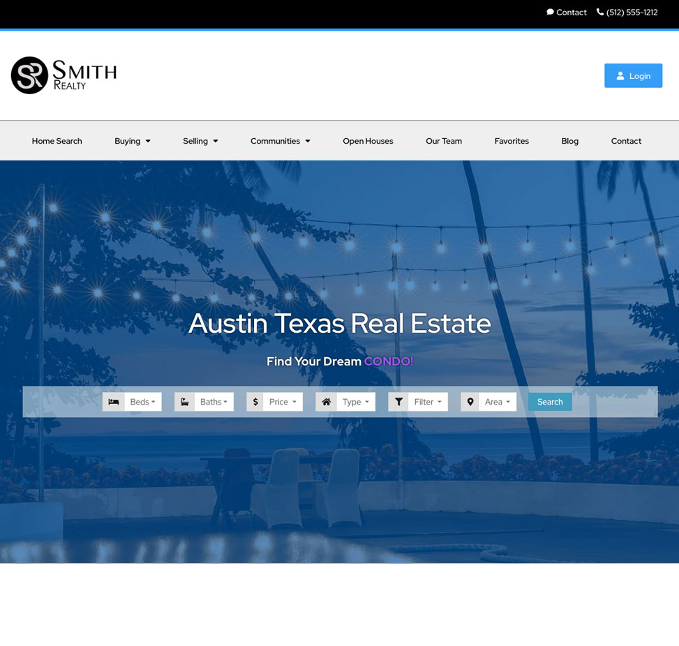 Real Estate Light Theme Website