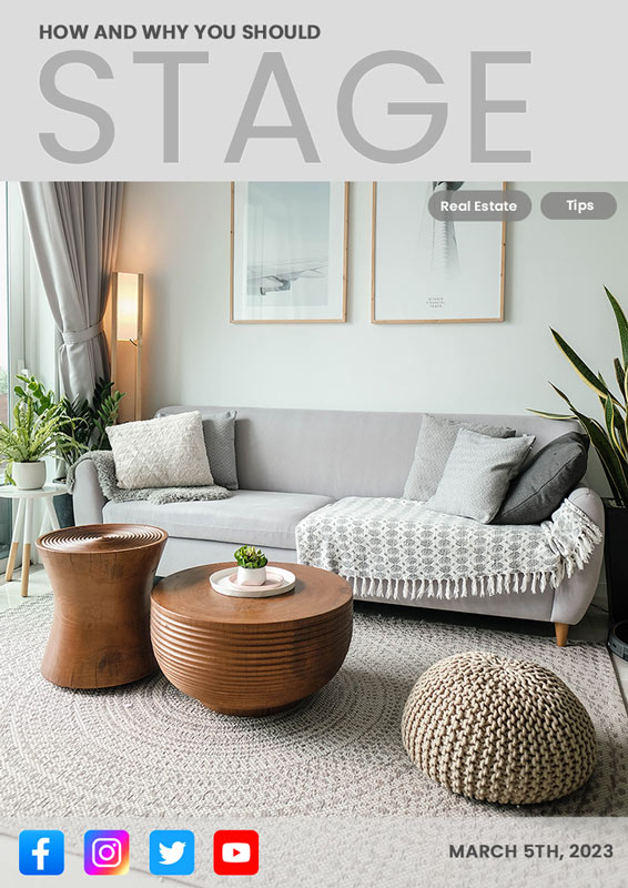 Image of a perfectly staged living room, showcasing stylish furniture, tasteful decor, and an inviting ambiance.